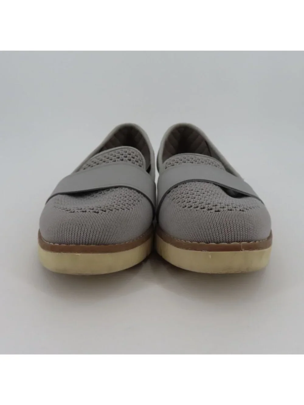 Dr Scholls 7 M Women Imagine Knit Grey Slip On Loafers Causal Comfort Shoes